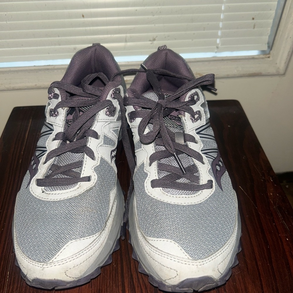 Women's Gray and Purple Athletic Shoes